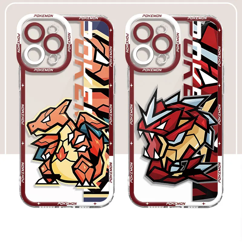 Charizard Cute Pokemon Drago Case For iPhone 15 14 Plus 13 Pro Max 12 Mini 11 X XS XR 7 8 SE2022 Clear Tpu Angel Eye Phone Cover