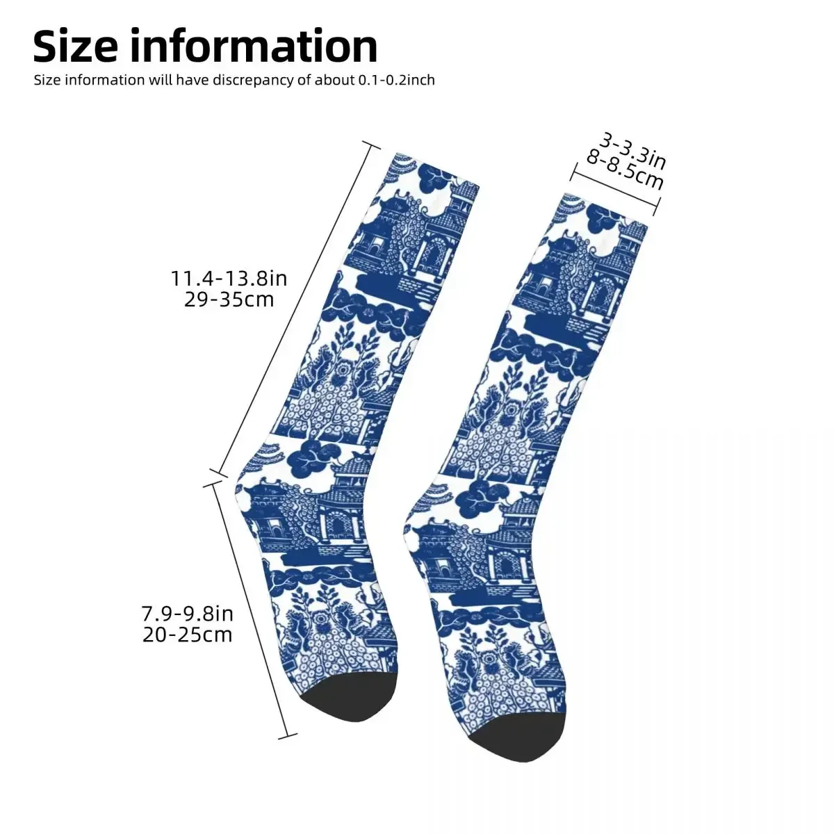 Blue Willow Chinoiserie Socks Harajuku Super Soft Stockings All Season Long Socks Accessories for Man's Woman's Christmas Gifts