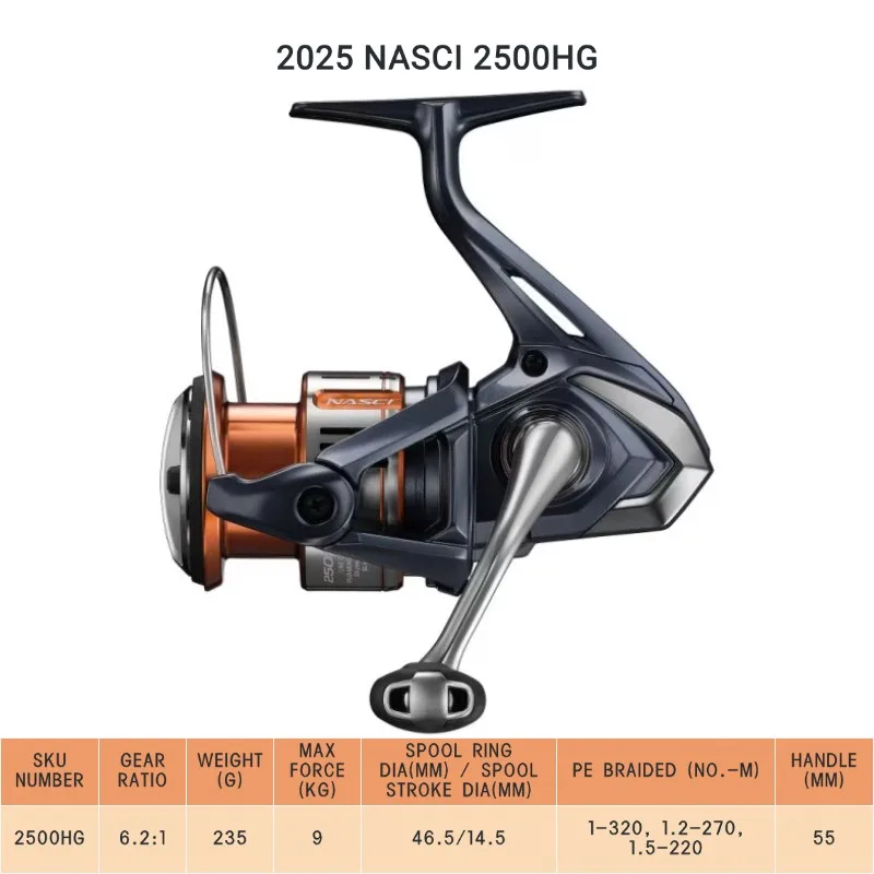 2025 Shimano NASCI FD 500 C2000 2500 2500HG 2500SHG C3000 C3000HG