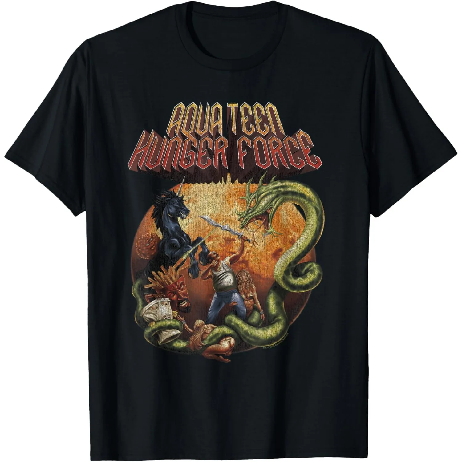 

Aqua Teen Hunger Force Fantasy Graphic T-Shirt Men Short Sleeve Cotton Crewneck Tee