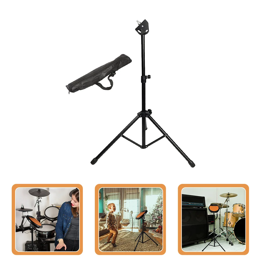 

Tripod Drum Stand Dumb Bracket 75x43cm Holder Beginner Practice Instrument Snare Shelf Black Pad Metal