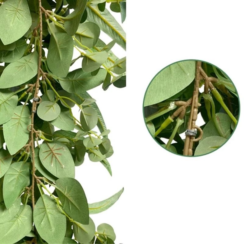 

Искусственный лист эвкалипта, гирлянда, лозы, зелень из ротанга, декор для свадебной вечеринки, 15UB