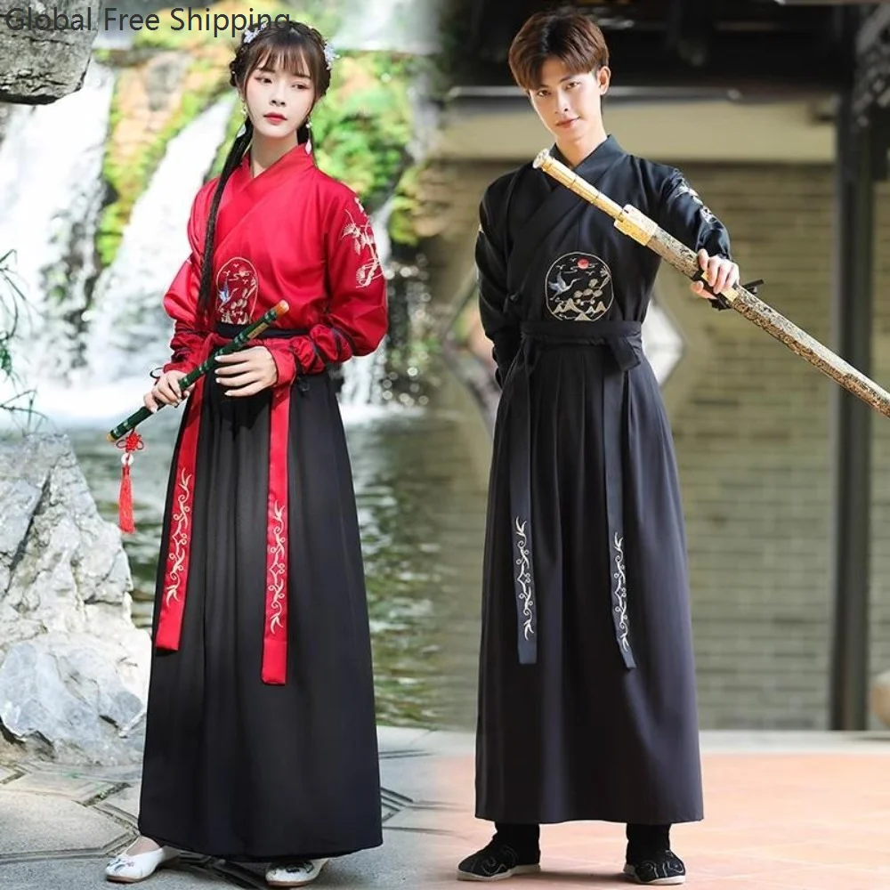 Traditionelle chinesische Hanfu-Kostüme, Rollenspiel, Ethno-Stil, Herren, Damen, Vintage-Party-Outfits, Kampfsport, Kung-Fu-Bühnenkostüm