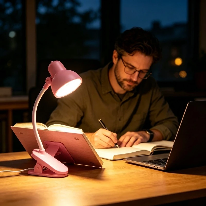 Mini Clip On LED Night Light Portable Creative Bookmark Lamp Rechargeable Reading Light For Book Bedside Study Desk Night Work