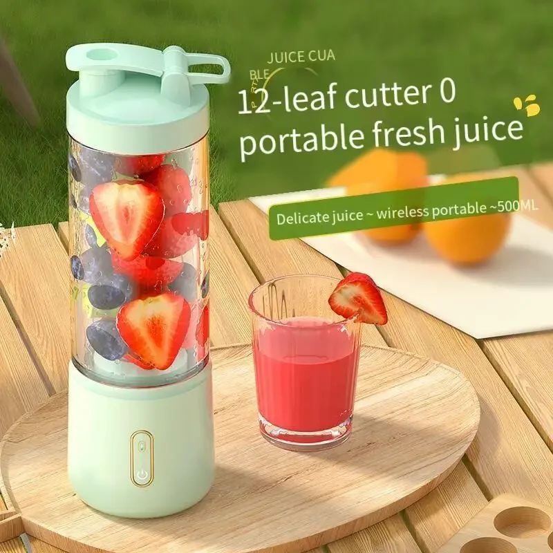 Misturadores portáteis do suco de fruto, mini garrafa elétrica pessoal, USB home, máquina do copo do Juicer, verão, 6 lâminas, 12 lâminas, 500ml