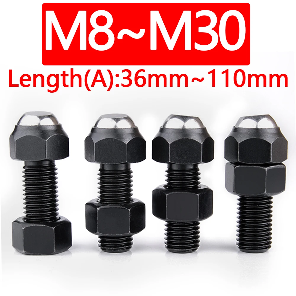 

YK421 Steel Ball Screw Tooth Surface Flat Positioning Screw Outer Hexagonal Long Rod Screw Fixture Fastener With Nut