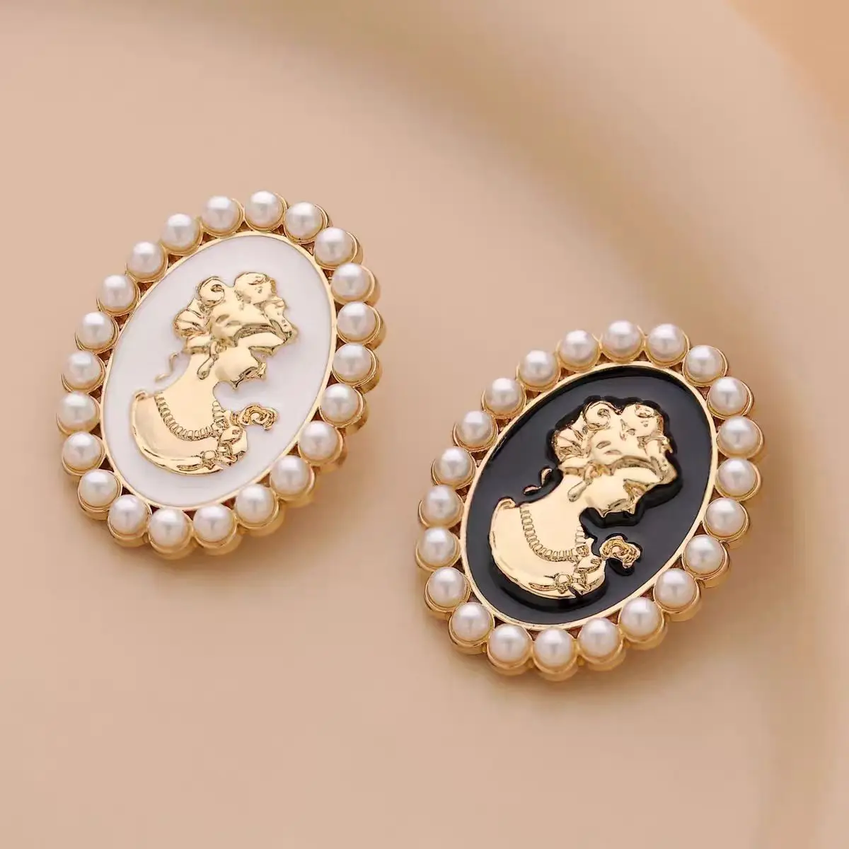 Эмалированные броши в стиле ретро с головой красоты для женщин, рельефная брошь с жемчугом в стиле барокко для девочек, булавки, повседневные украшения, аксессуары для одежды