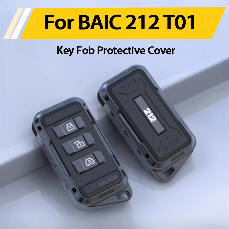 For BAIC 212 T01 2025 2026 Full Wrap Metal Key Fob Cover Protective Shell Auto Accessories