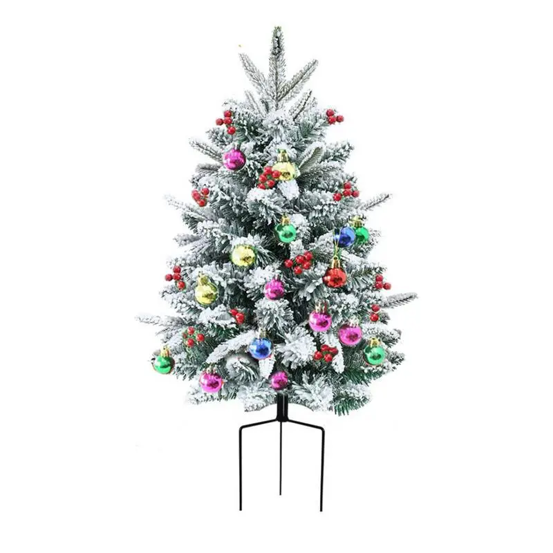 

Christmas Porch Trees 29.5-Inch Pre-Lit Christmas Trees Pine Tree Decor Christmas Urn Filler Holiday Planter Filler Small