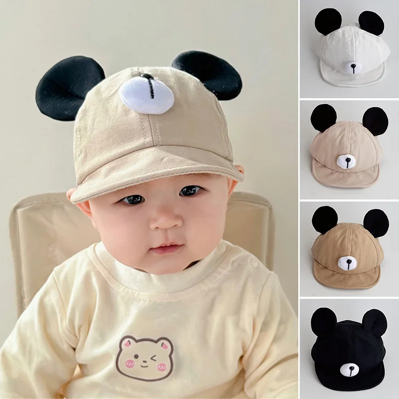 Cute Bear Ear Baby Hat Kids Boy Girl Soft Cotton Peaked Bonnet Caps Children Cartoon Casual Sun Visor Hats