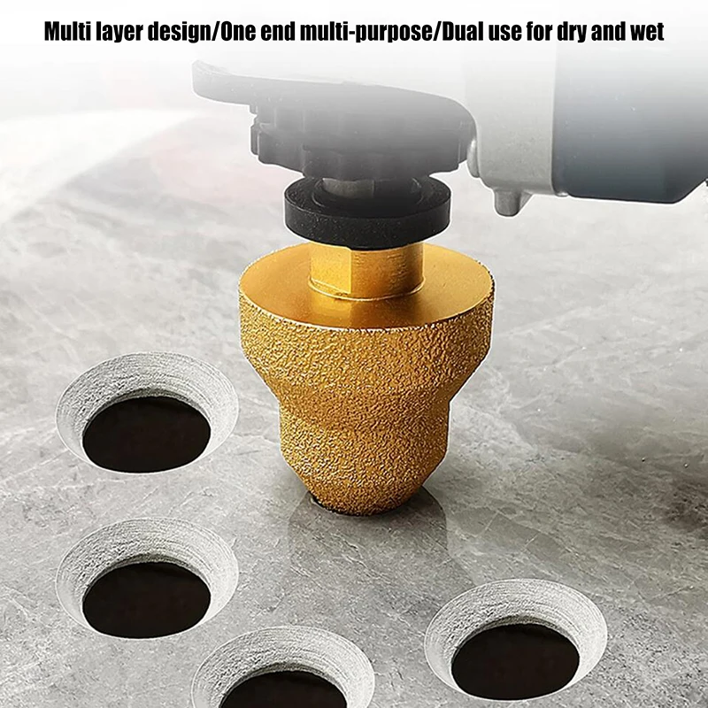 1PC Milling Tile Cutter Marble Reamer Masonry Drilling Crowns Construction Tool M10 Diamond Chamfer Router Bits Hole Saw