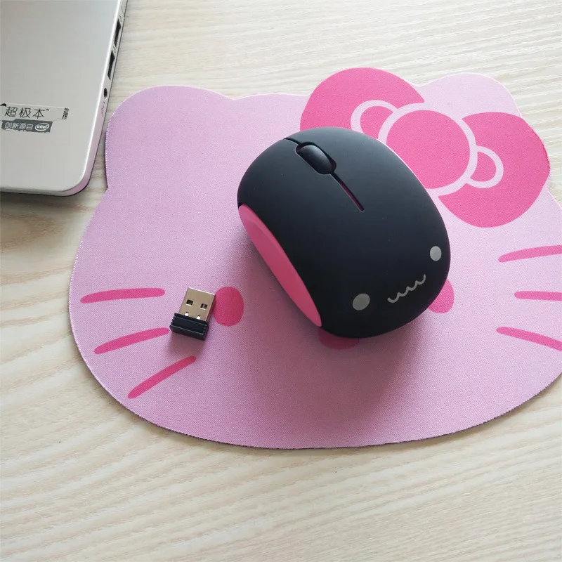 Rato ergonômico sem fio 2.4ghz, mouse fofo de desenho animado para jogos, escritório em casa, silencioso, recarregável, 3d, usb, computador, presente 