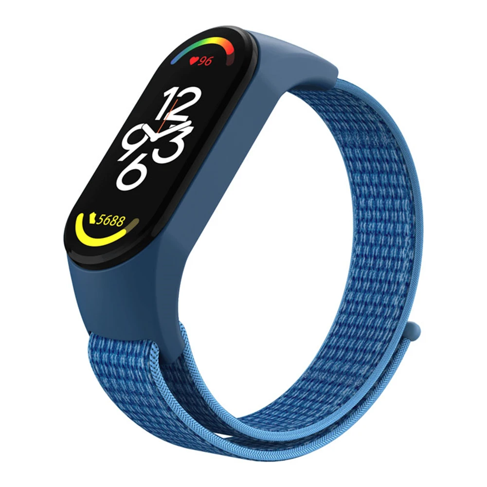 Dành Cho Xiaomi Mi Band 7 & 6 & 5 Dây Nylon Vòng Khóa Dán Thể Thao Dây Đồng Hồ Mềm Cổ Tay Viền Khung cho Vòng Đeo Tay Miband 7/6/5 Dây Đồng Hồ