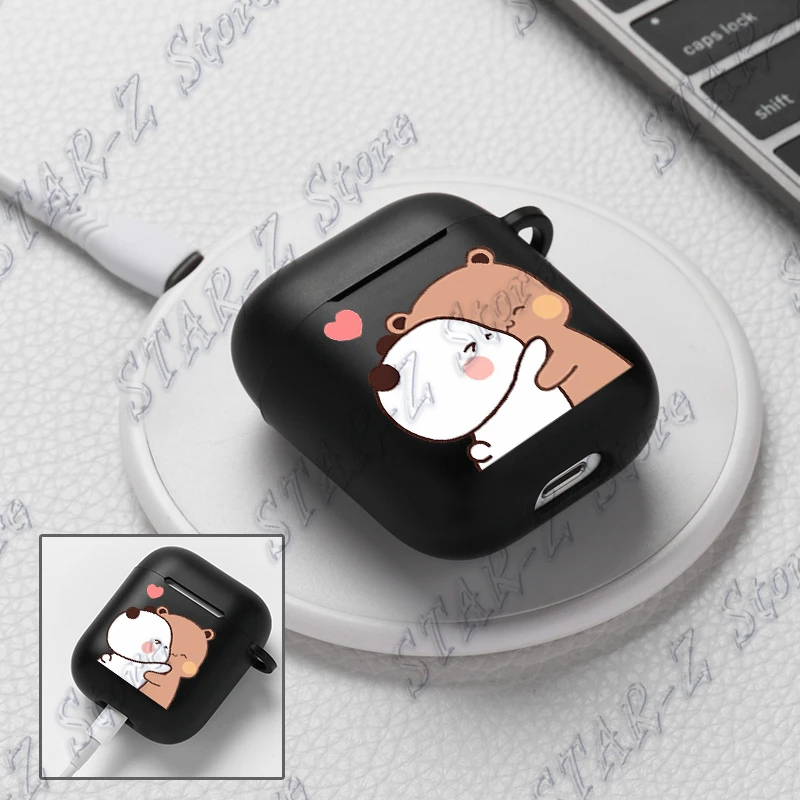 Capa de silicone macia para Apple Airpods, Baby Bear, Panda, Bubu Dudu, Fone de ouvido, Love, Shockproof, Air Pods Pro 2, 1, 3