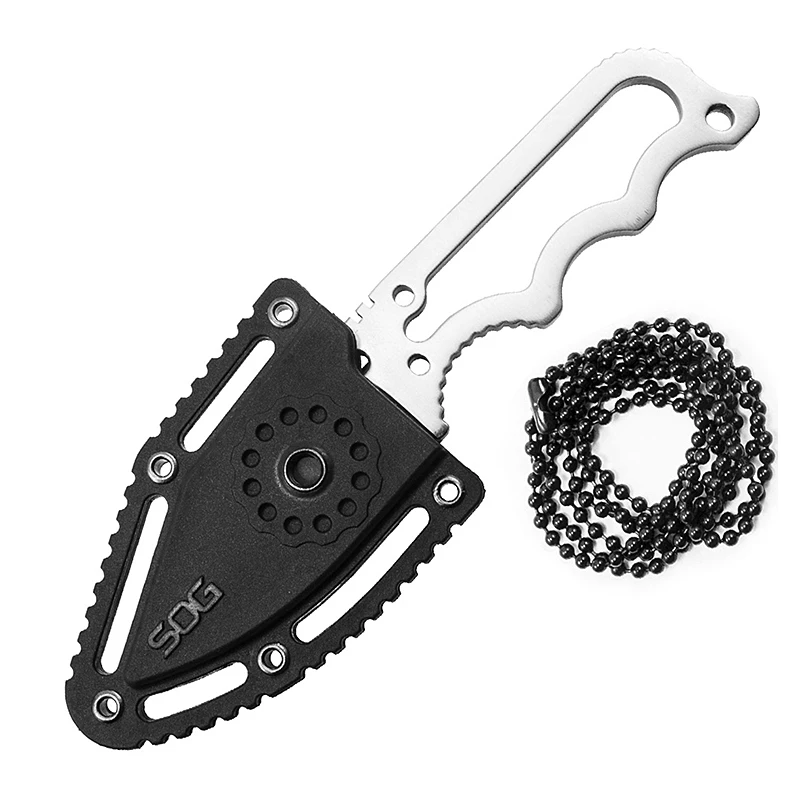 SOG Instinct Mini Neck Fixed Knife Portable Tactical Pocket Knives Self Defense Hand Tools EDC Cutter G10 Handles - NB1001-CP