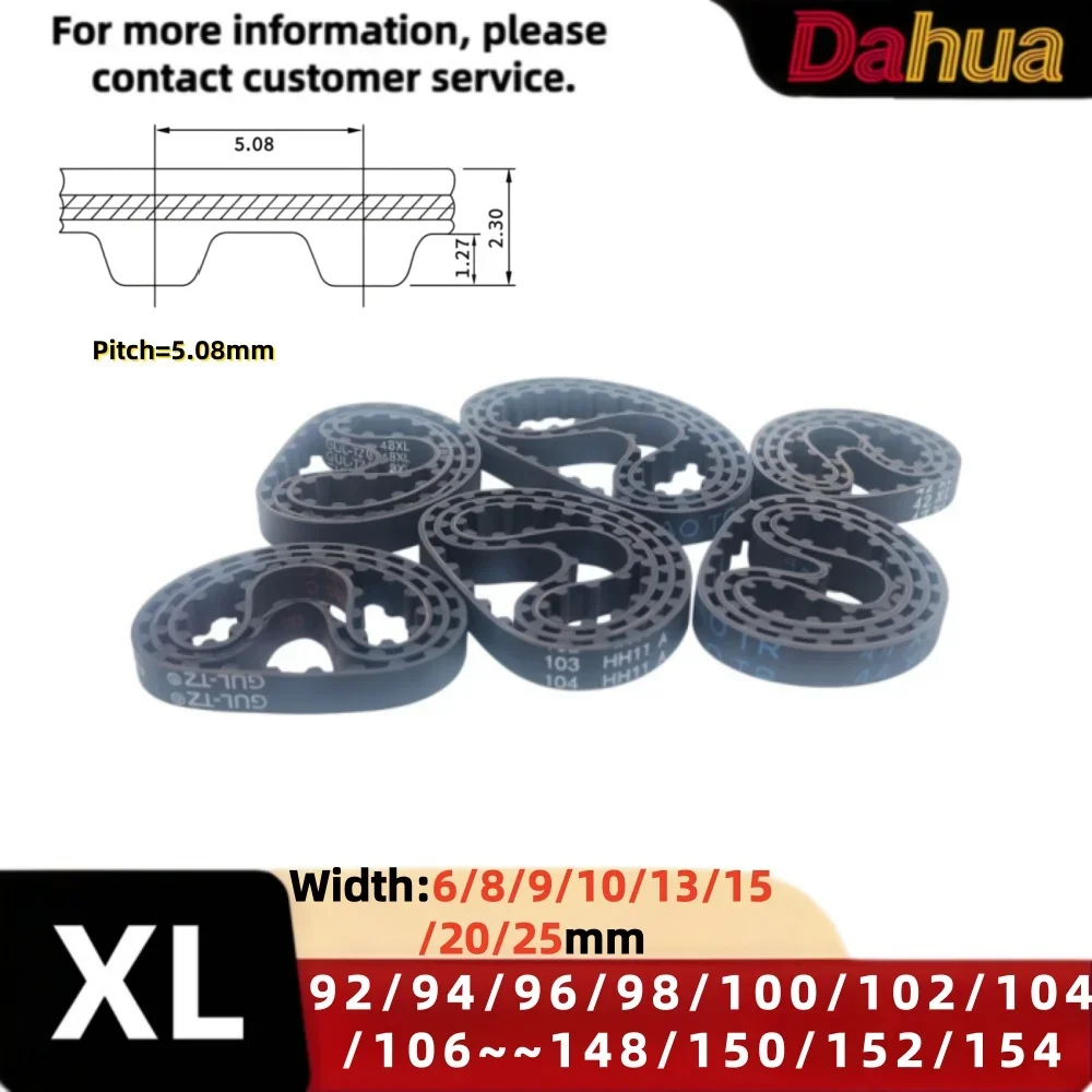 

XL Rubber Timing Belt Pitch 5.08mm 92/94/96~154mm Length Closed-Loop Synchronous Belt Width 6mm 8mm 9mm 10mm 13mm 15mm 20mm 25mm