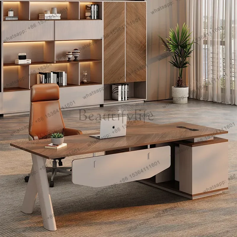 PG Nordic Wooden Office Desk Study Modern Computer Decoration Organizers Office Desk Aesthetic Design Scrivania Salon Furniture
