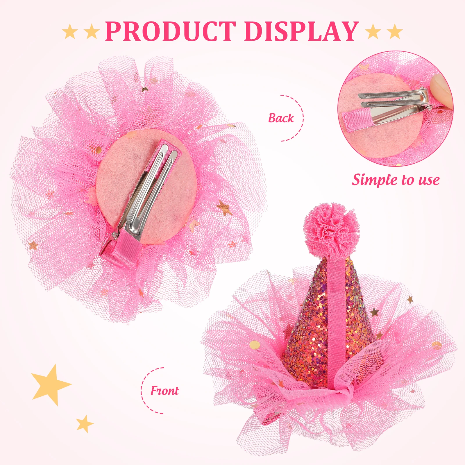 5 قطع من مشابك شعر الفتيات الصغيرات، دبابيس شعر بتصميم مشرق ومزينة بالترتر للأطفال الصغار، سهلة الحمل لتصفيف التشغيل