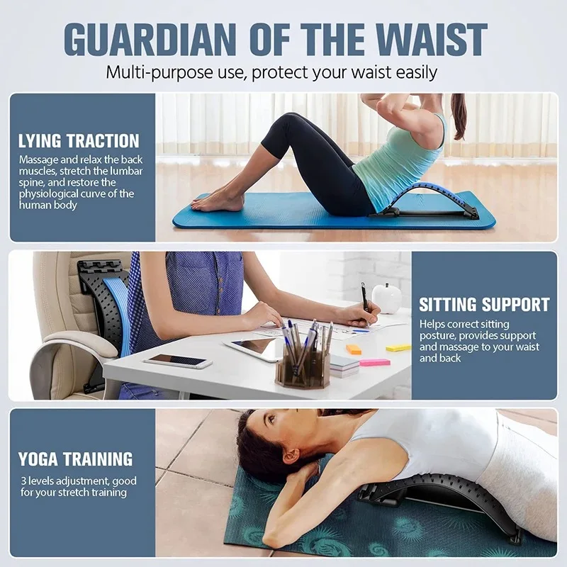 Back Waist Massager Lumbar Protrusion Acupuncture Lumbar Spine Reliever Spine Lying Cushion Back Stretch Lumbar Spine Corrector