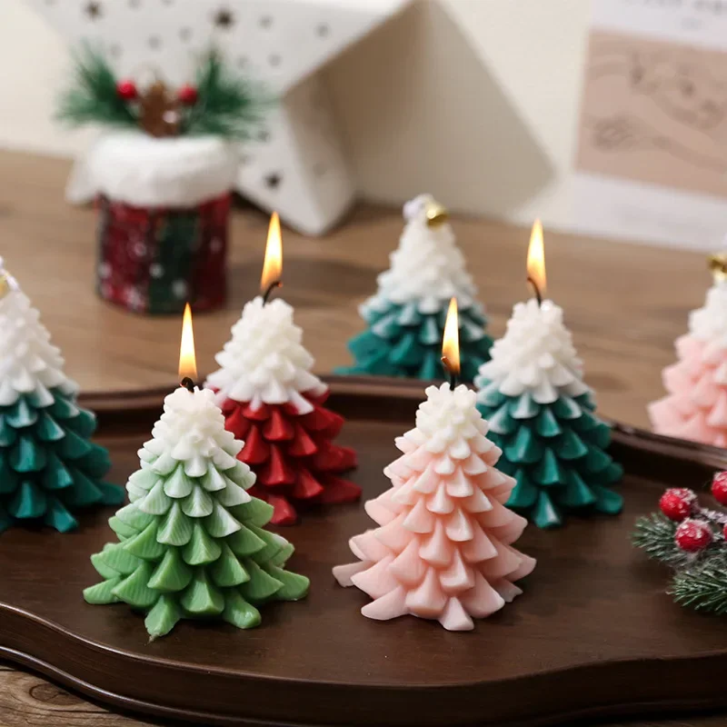 Candele profumate a forma di albero di Natale Candele per atmosfera di festa di Natale Soggiorno Camera da letto Decorazione per aromaterapia Regalo