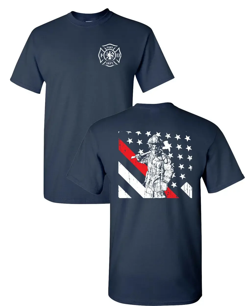 

Thin Red Line American Flag Fire Department Firefighter T-Shirt 100% Cotton O-Neck Short Sleeve Casual Mens T-shirt Size S-3XL