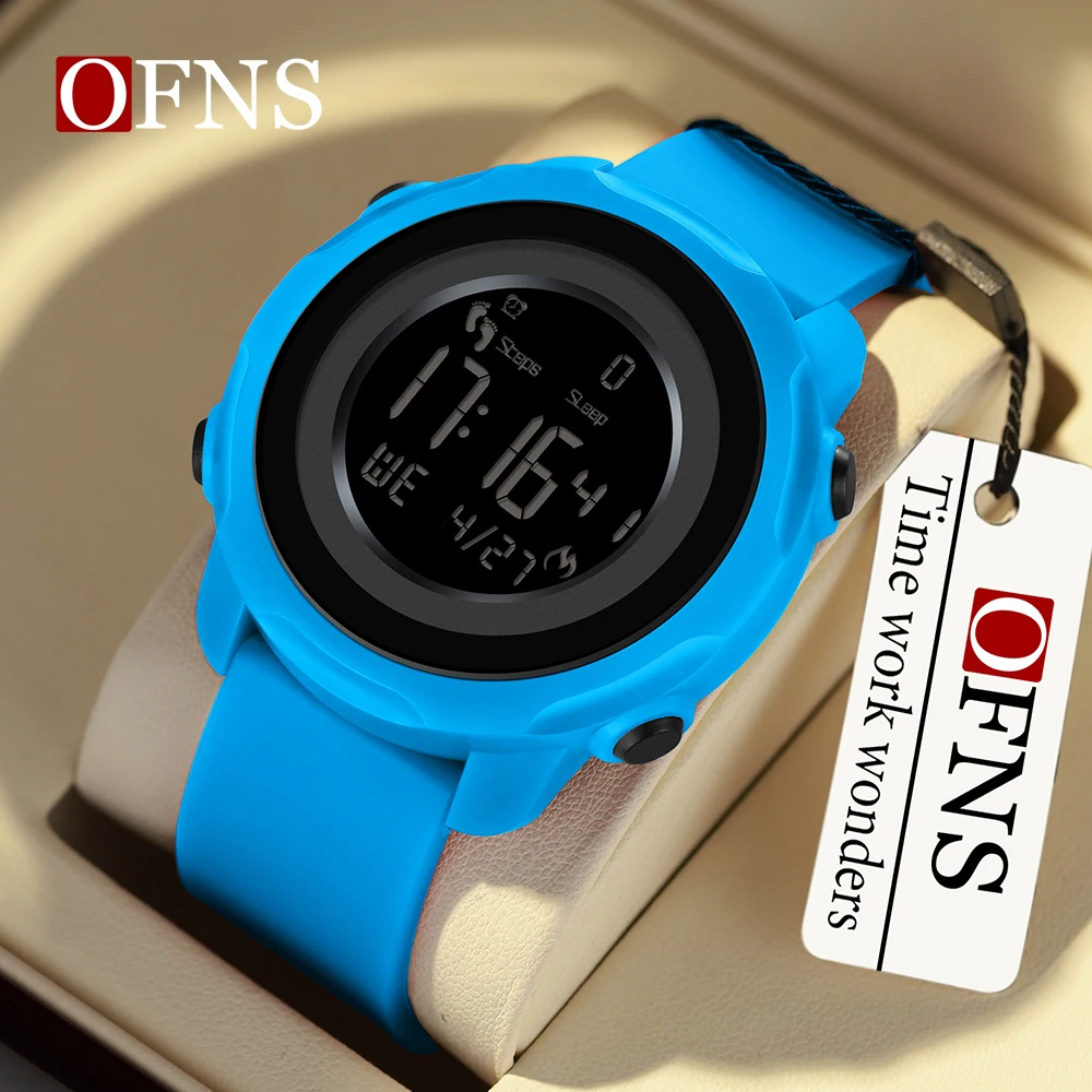 

OFNS 6121 Electronic Watch Men Creative Simple Watches Sports Waterproof Date Chronograph Silicone Wristwatches for Male Clock