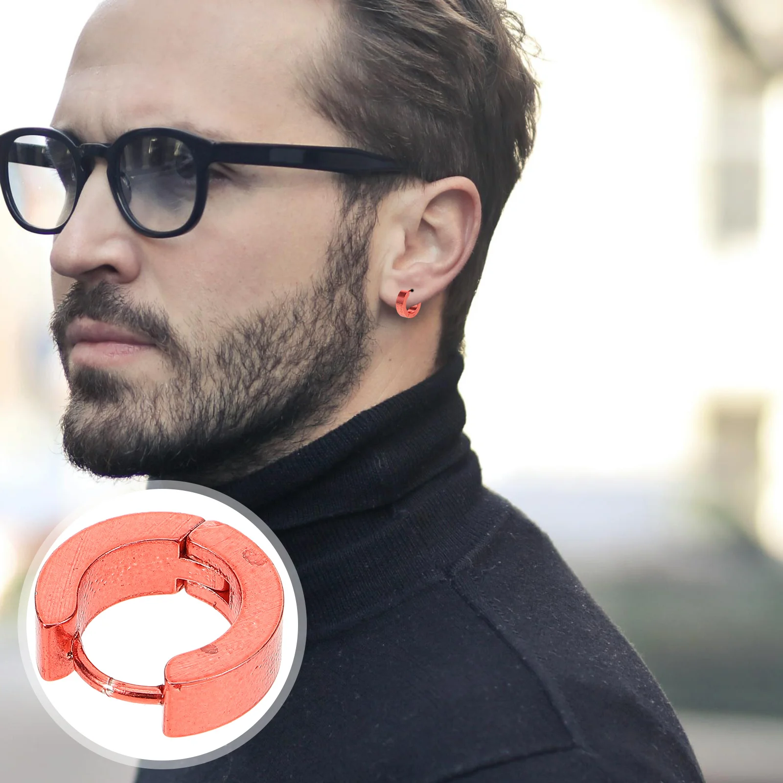 

men earings，ear round earings round earings for men men earrings