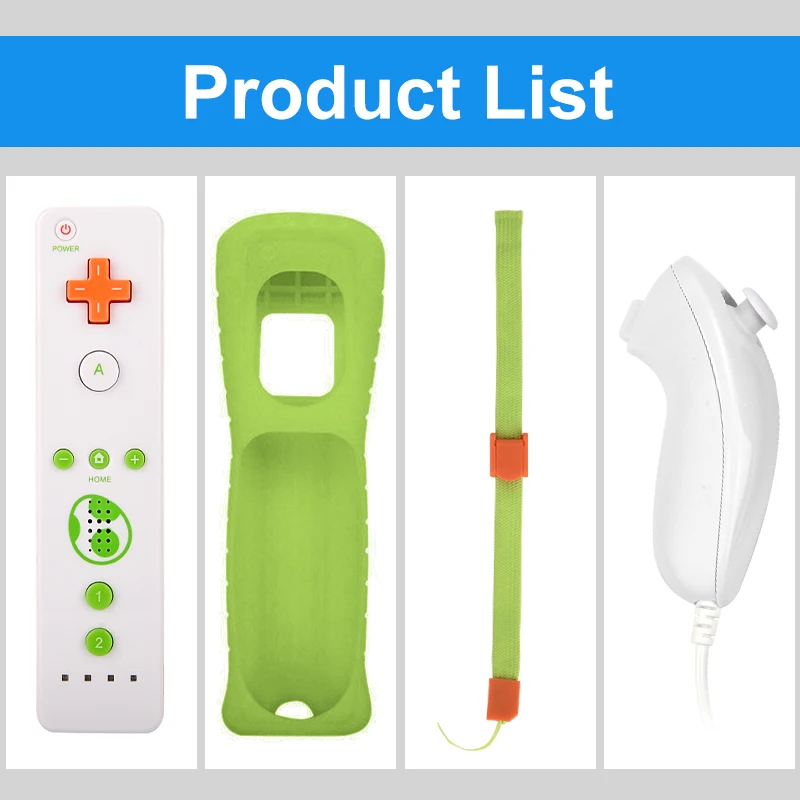 Motion Plus Controle Remoto para Wii, Gamepad com Nunchuck Controller, Controle de Jogos Nintendo Wii, 1 Conjunto