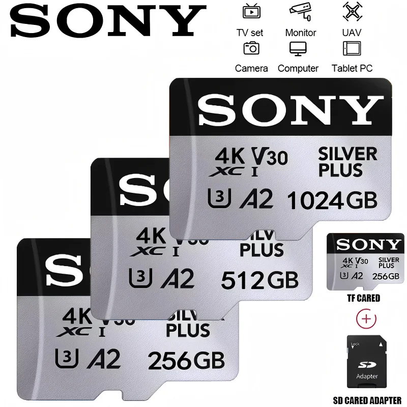 Tarjeta de memoria Sony de 1024GB, 512GB, 256GB, 128GB, tarjeta micro sd TF, tarjeta flash Clase V30 UHS-1, memoria Microsd para Samrtphone y PC