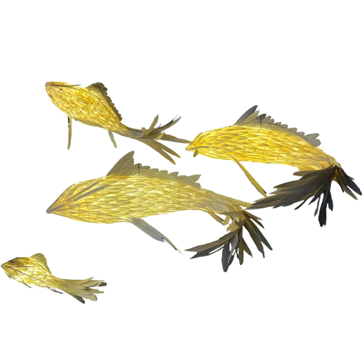 

New Chinese Art Wood Sculpture Hotel Lobby Clubhouse Bar Ceiling Decoration Designer Creative Fish Charm