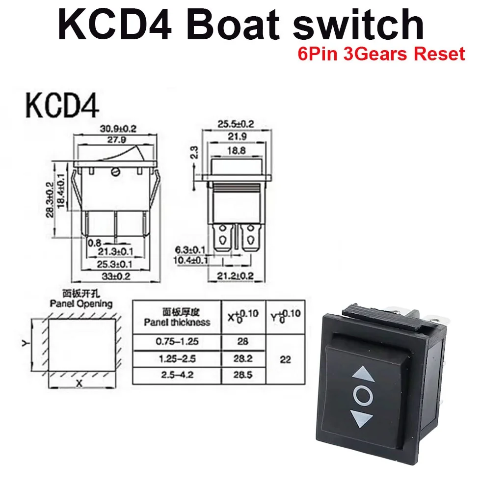 10PCS 6Pin 3Gears double throw forward reverse six leg threespeed power supply ship switch children electric car motorcycle KCD4