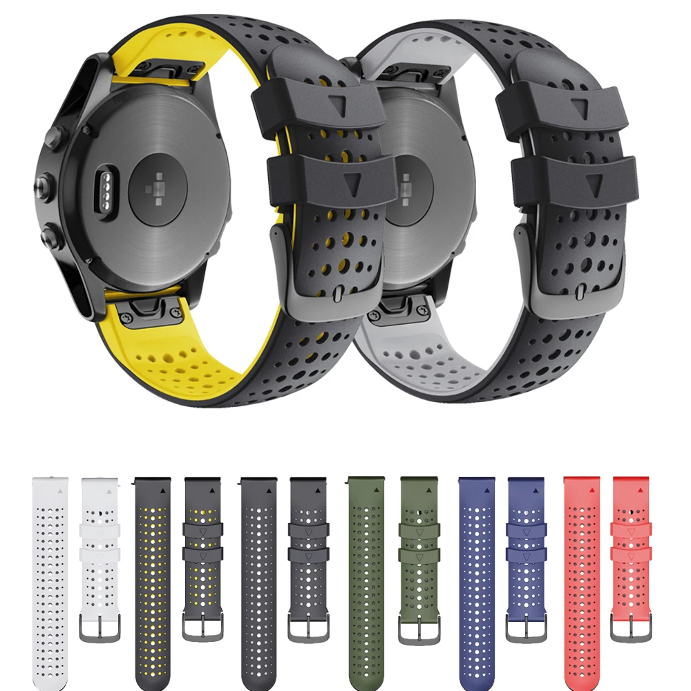 

22mm Watchband For Garmin Fenix 6 6Pro 5 5Plus Silicone band For Approach S60 S62 forerunner 935 945 Watch Easyfit Wrist Strap