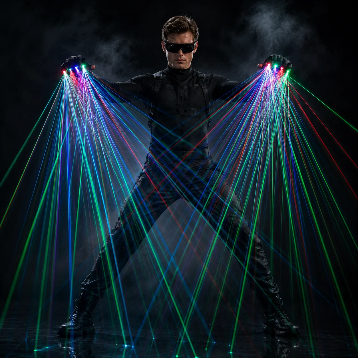 Green Red Blue Laser Gloves — Party LED Gloves & DJ Show Accessories