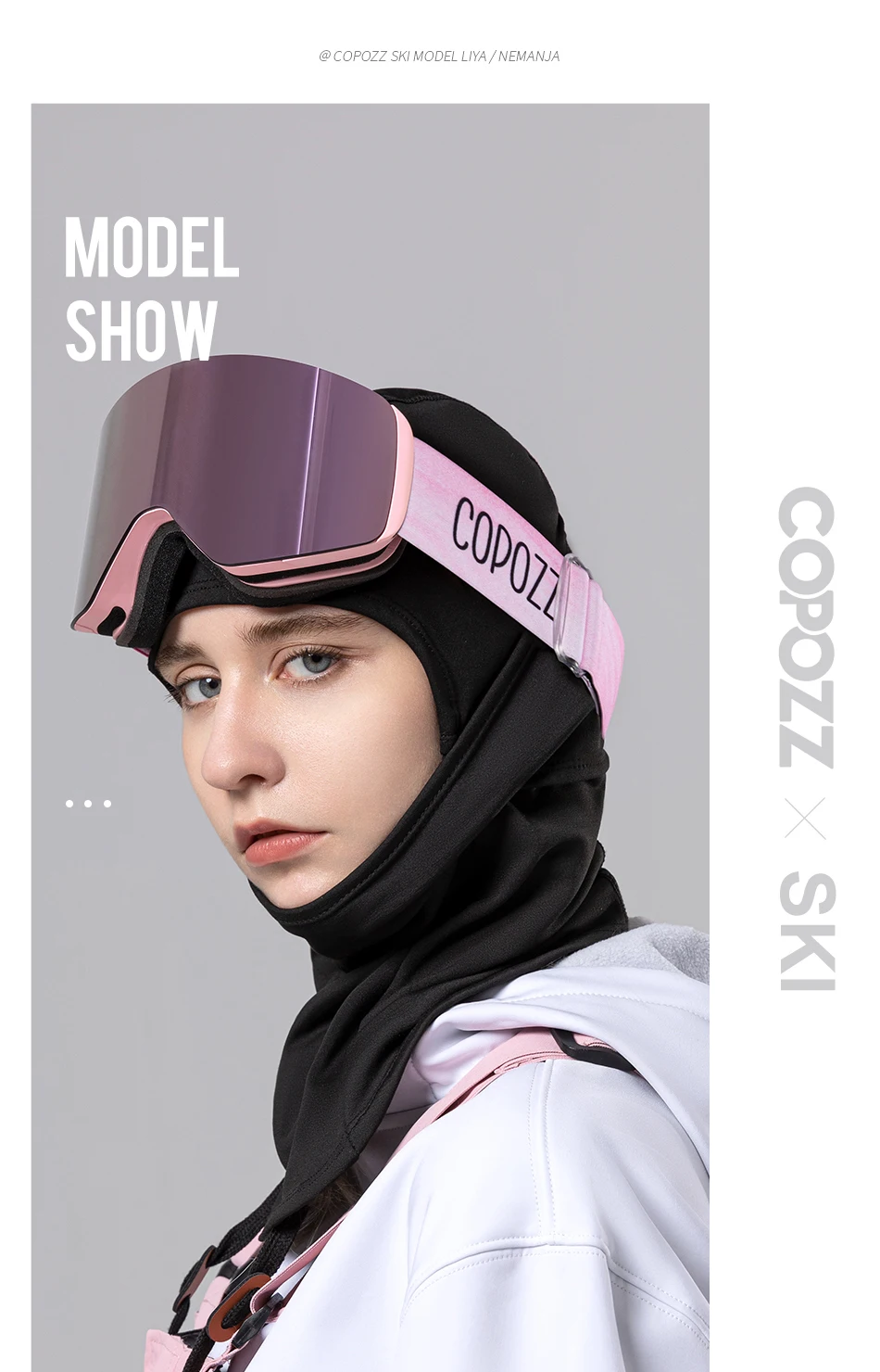 COPOZZ OTG Ski Goggle Snowboard Mask For Men Women Yellow Lens Case Eyewear Kit Cylindrical UV400 Protection Snow Glasses Adult