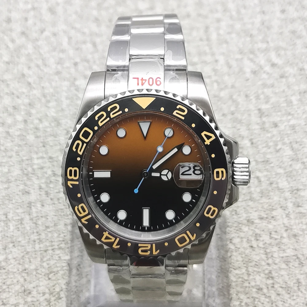 

Мужские автоматические часы для дайвинга NH35, 40 мм, нержавеющая сталь, сапфировое стекло, 50 водонепроницаемых, супер без логотипа, светящийся циферблат, часы BUSINESS