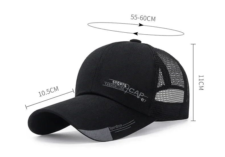 Summer Sports Cap Mens Hat for Fish Outdoor Fashion Line Baseball Cap Long Visor Brim Shade Snapback Sun Hat Bone Gorras New