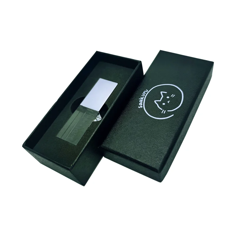 New Brand Custom Personal Name LOGO Silver Crystal USB3.0 High-speed Flash Drive 16GB 32GB 64GB 128GB and Black Gift Box