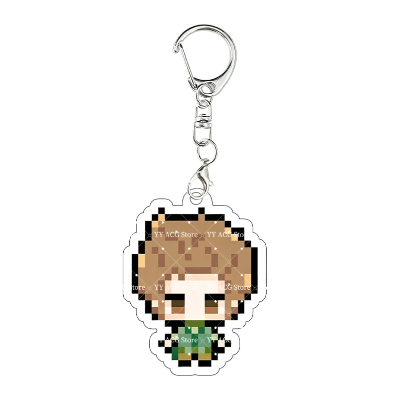 Pixel Resident Evil Acrylic Keychain Exquisite Leon S. Kennedy Jack Krauser Keyring Accessories Kawaii Decor Prop Birthday Gift
