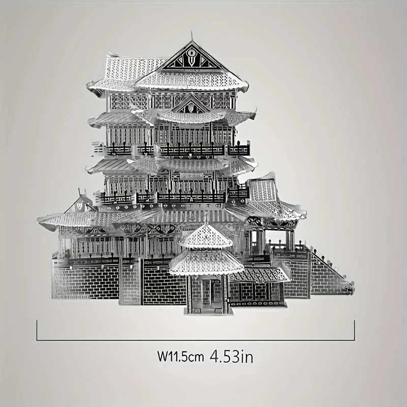No-Glue Metal Puzzle Assembly Toy Castle Model 3D Three-Dimensional Game Puzzle Creative Toy Ancient Architecture House Model