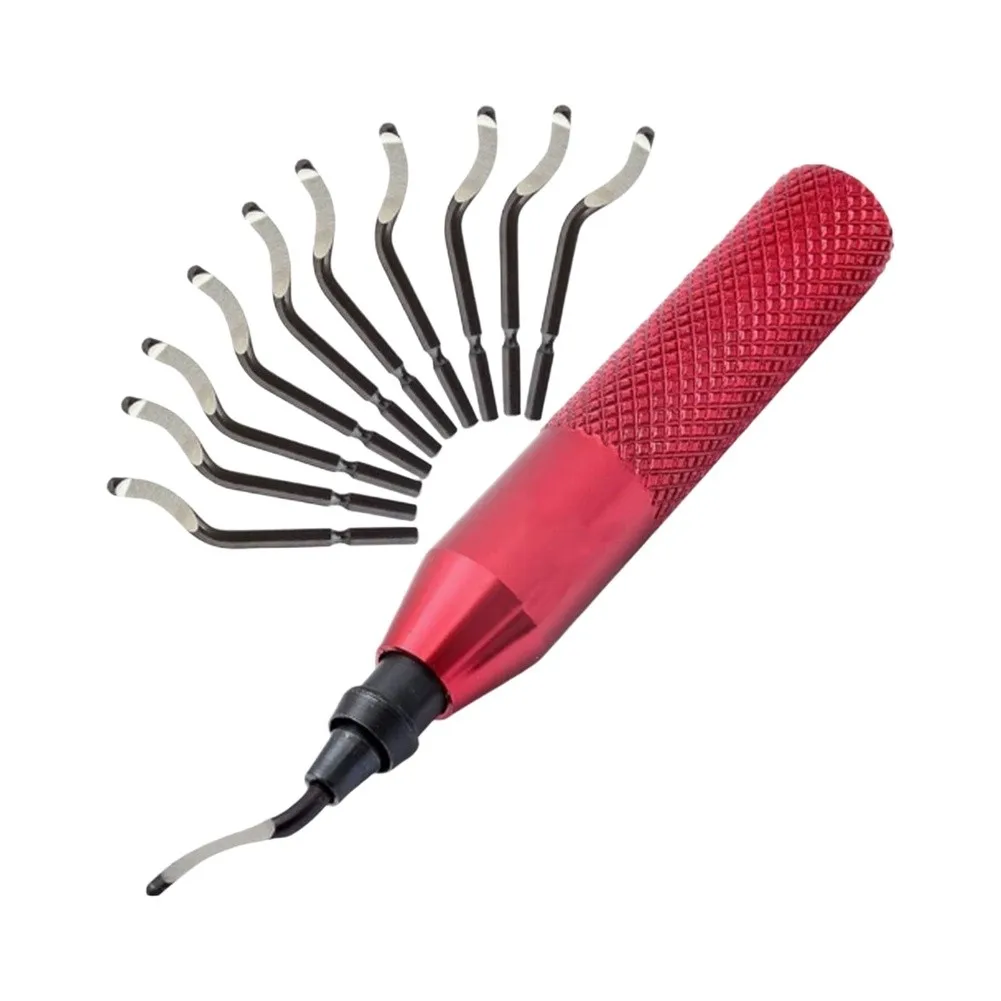 Deburring Tool Set With 11/15pcs Blade Burr Removal Tool With Aluminum Handle For Metal PVC Copper Resin Plastic Reamer Tool