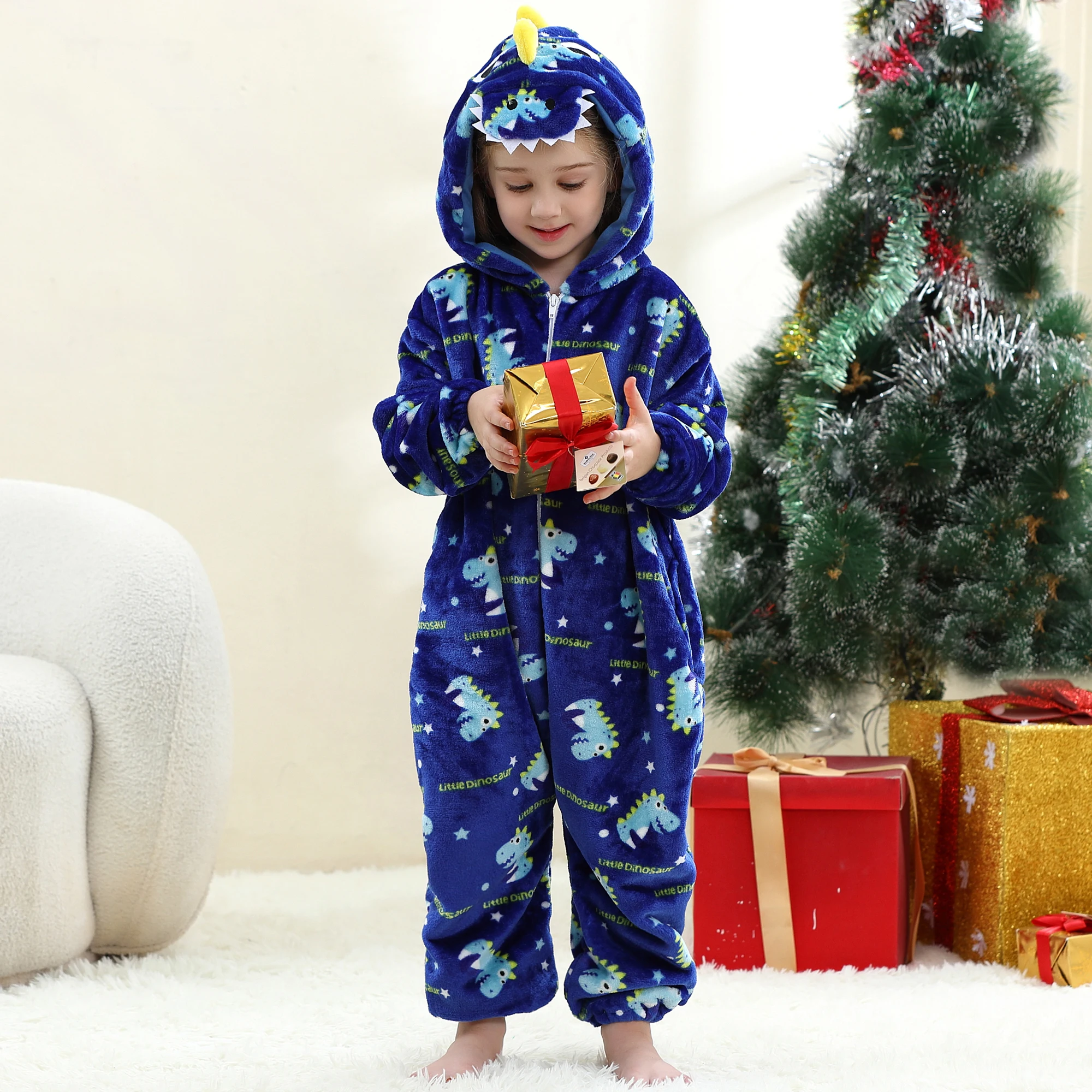 MICHLEY Löwen-Kinder-Schlafsack, Flanell-Decke, Schlafanzug 3-12 Jahre, Kapuzenpyjama, Kostümkleidung, Jumpsuit für Jungen und Mädchen – Detail 24