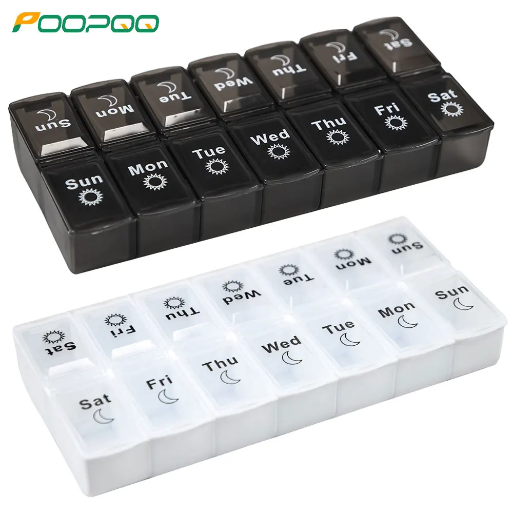 

Extra Large Pill Organizer, Weekly Pill Box 2 Per Day, AM PM Pill Case, Day Night Pill Container 7 Day, Vitamin Case Twice A Day