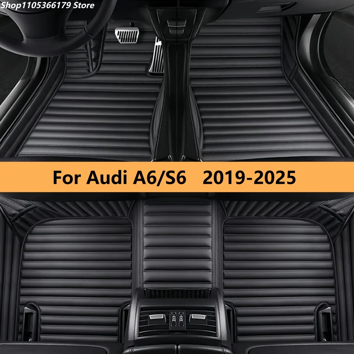 

Car Floor Mats 100% Fit For Audi A6/S6 2019-2025 Auto Leather Front Rear Row Carpet Pads Full Set Foot Matts Rugs