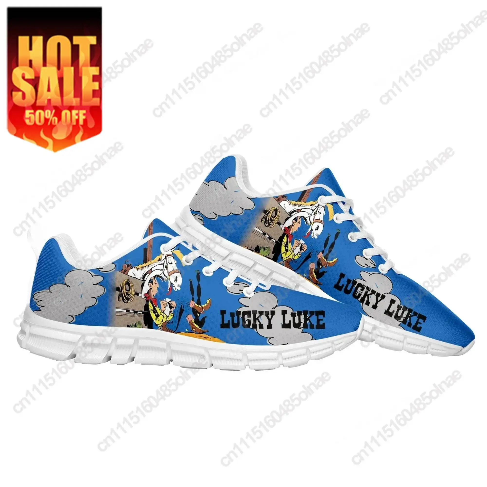Lucky Luke Sports Shoes Mens Womens Teenager Comfortable Sneakers Cowboy High Quality Manga Comics Sneaker Custom Shoe