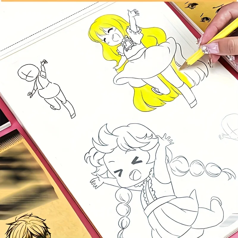 Anime Character Line Art Drawing Book for Beginners – 48 Pages of Simple Hand-Drawn Outlines for Tracing & Practice