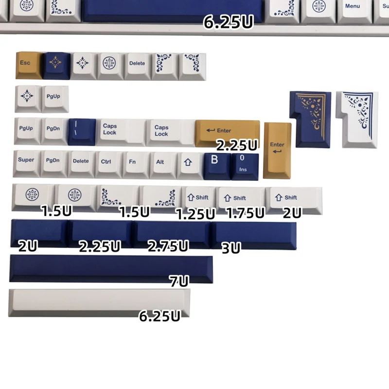 Imagem -05 - Gmk Lazurite Keycaps Perfil Cereja Pbt Sublimação de Tintura Teclado Mecânico Switch mx 61 64 68 884 84 84 980 144 Chaves