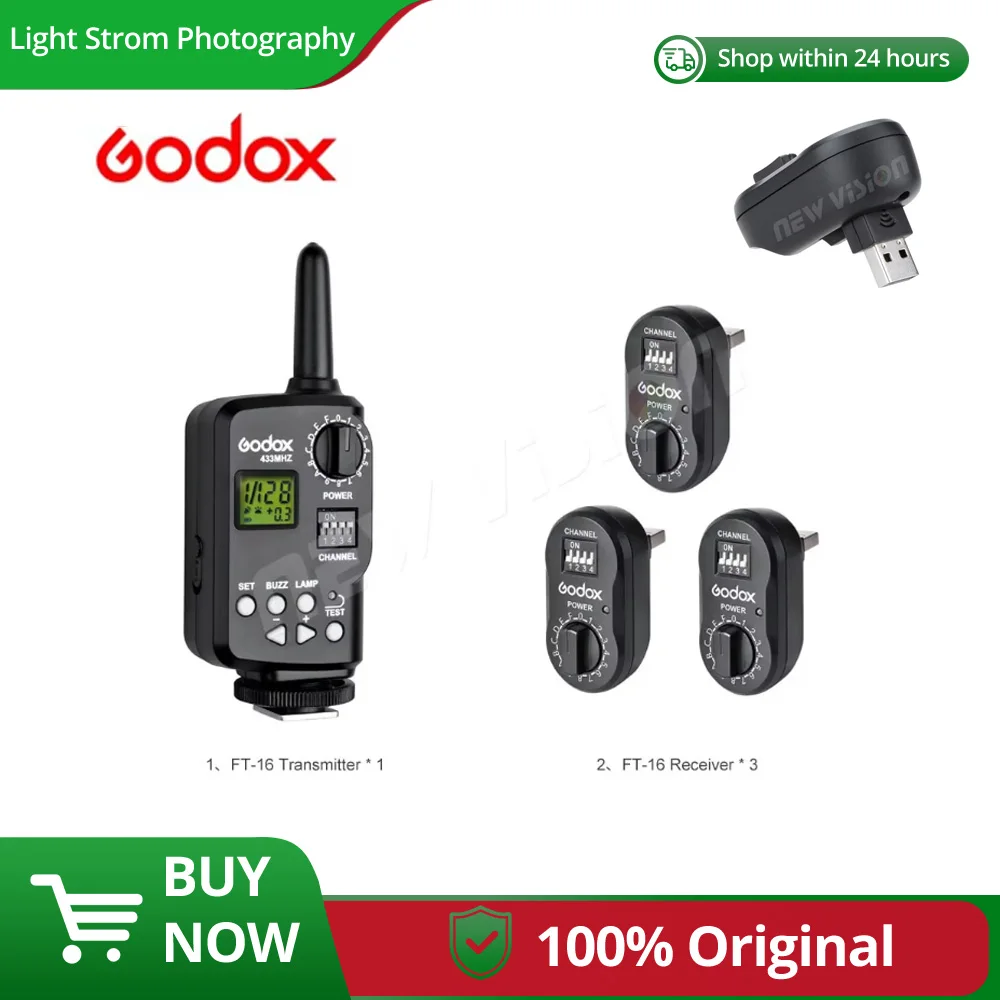 Godox FT-16 WITSTRO Беспроводной контроллер мощности Триггер с 3-кратным приемником Godox AD180 AD360 DE300 DE400 SK400 GT400 Godox FT-16 WITSTRO Беспроводной контроллер мощности Триггер с 3-кратным приемником Godox AD180 AD360 DE300 DE400 SK400 GT400