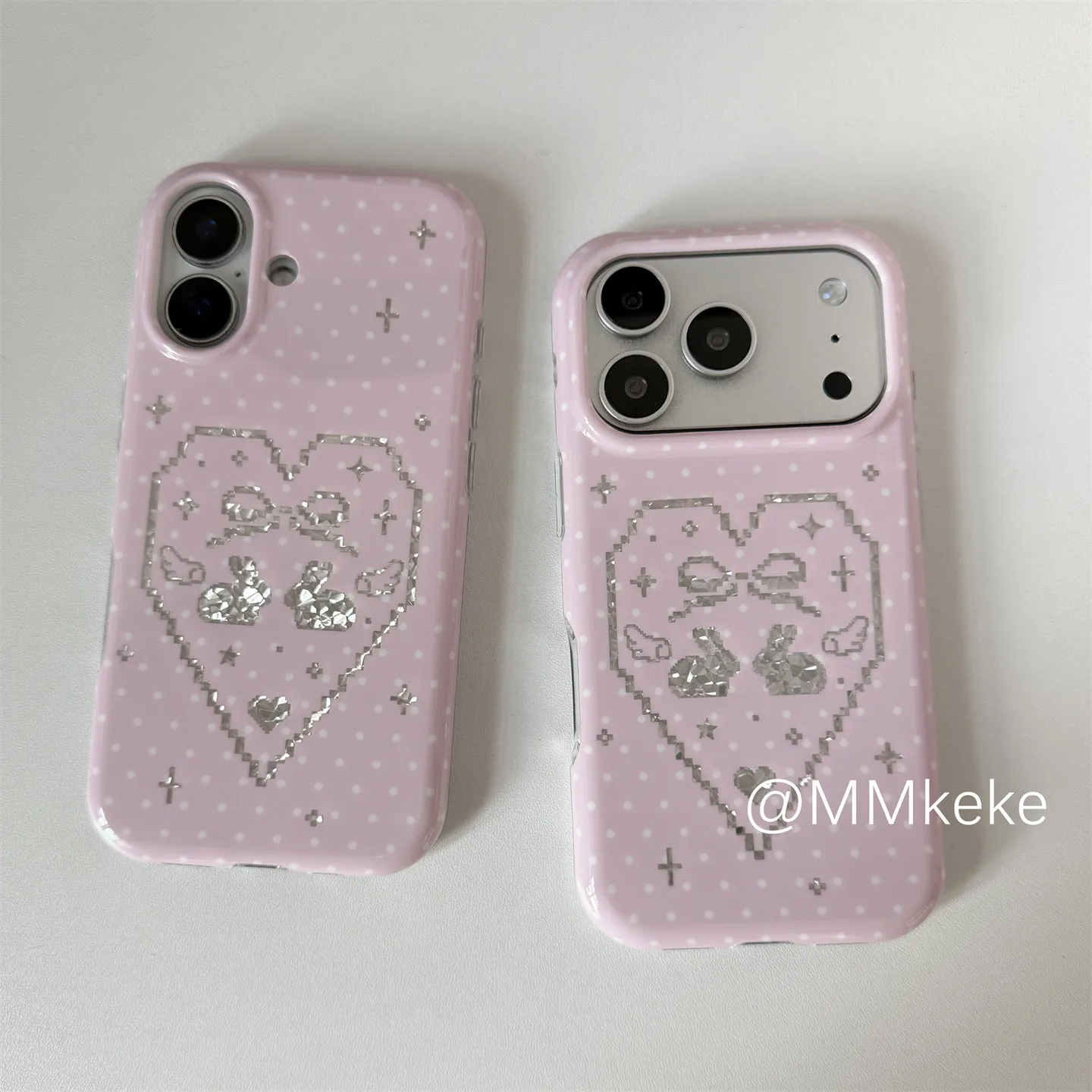 Coque de téléphone coréenne rose style Ins, motif lapin brillant, pour iPhone Ultra 18 17 A 16 15 14 13 12 11 Pro 16 Plus Mini, style Y2K