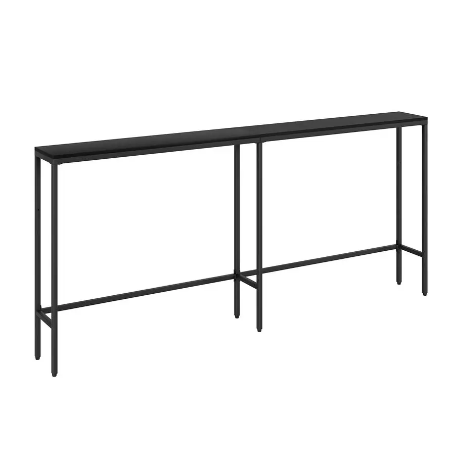 

Console Table,Modern Extra Narrow Long Sofa Table Behind Couch,Skinny Entry Table with Black Metal Frame for Living Room, Hallwa