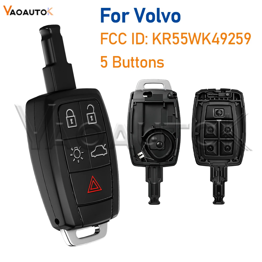 

Car Replacement for Volvo C30 C70 2007-2013 Remote Key Shell Cover Case fits V50 S40 2005-2011 KR55WK49259 Housing Uncut Blade